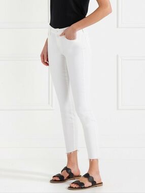 Mother Denim The Looker Ankle Fray Jeans In Glass Slipper, Size 28